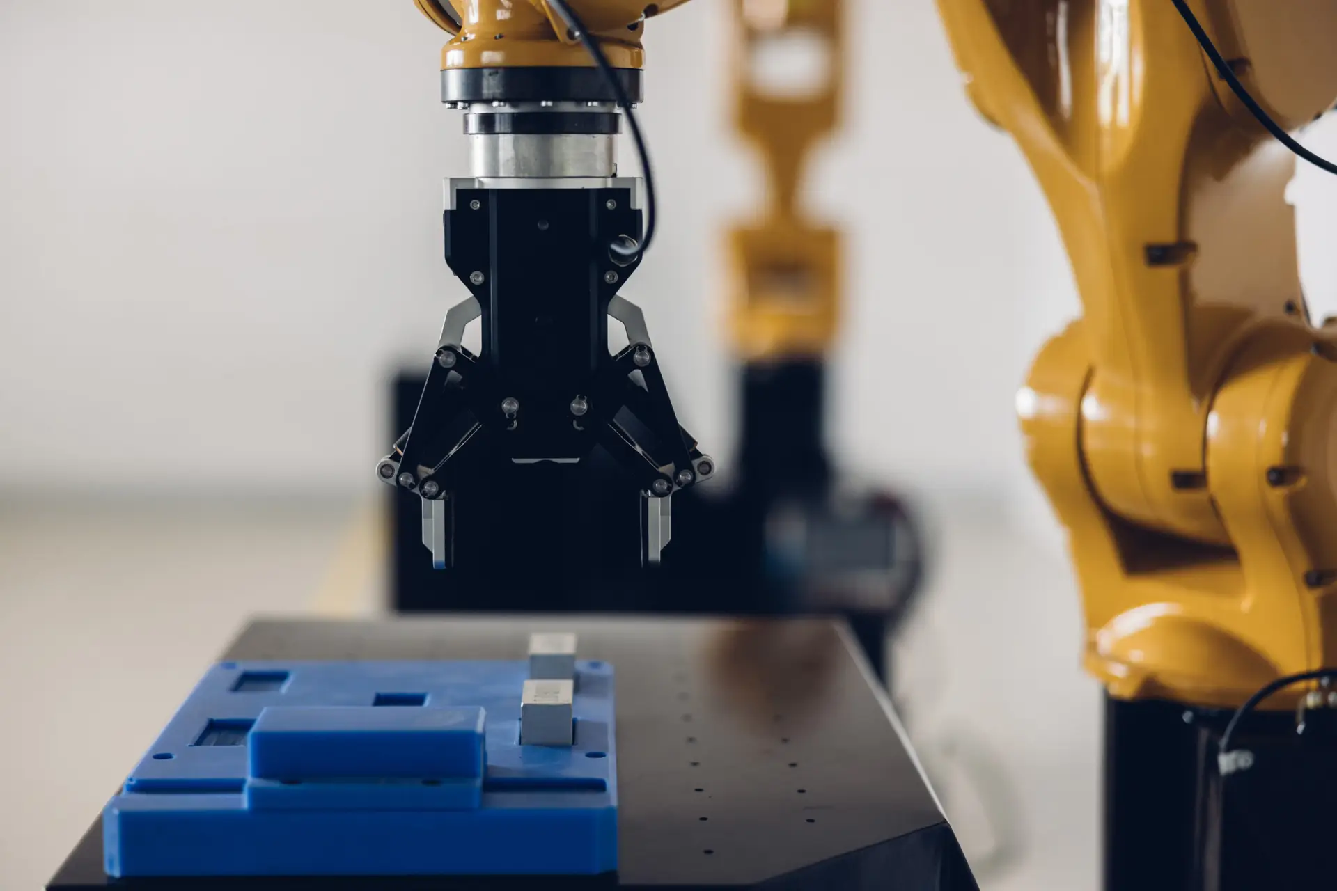 Industrial robotic arm performing precision tasks on a manufacturing line