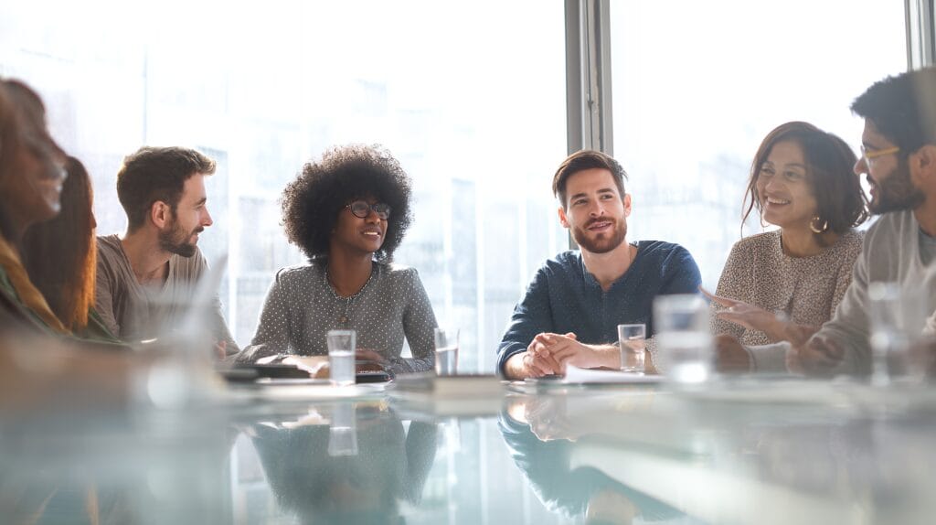 development team reviewing a project